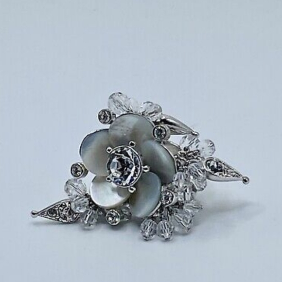 AUTH VINTAGE CHRISTIAN DIOR CRYSTAL COCKTAIL RING RARE VINTAGE - Picture 3 of 8